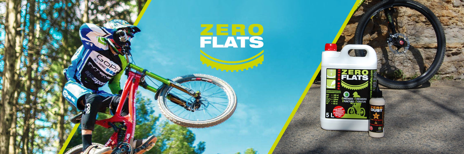 💯 Zero Flats - Top Quality Puncture Sealant, Chain Lubricants, Tubeless Tapes & More from Europe