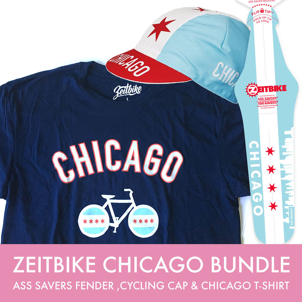 ZEITBIKE Chicago Value Bundle (T-Shirt, Cycling Cap, & Ass Savers) S